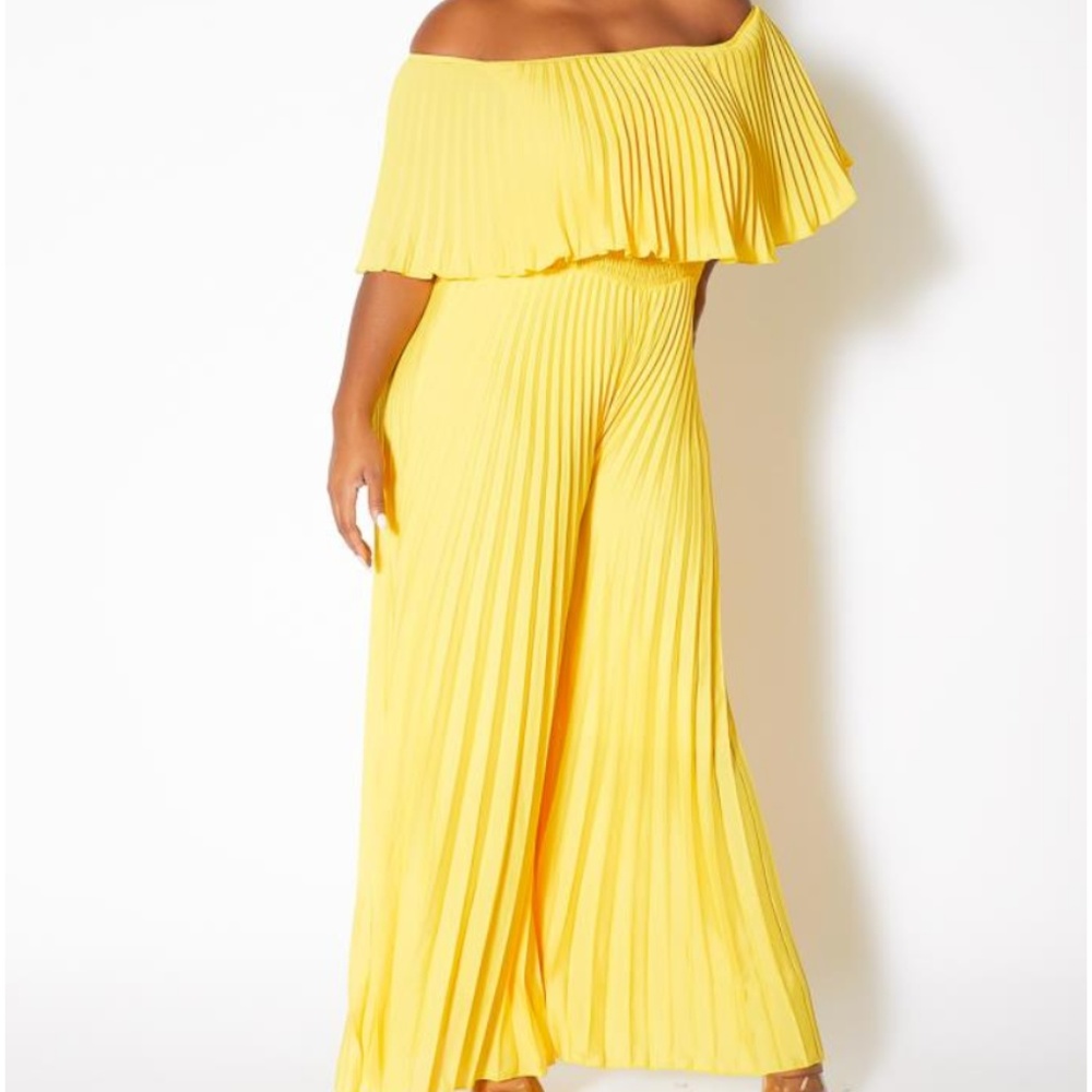 Elegant Pleated Off Shoulder Jumpsuit